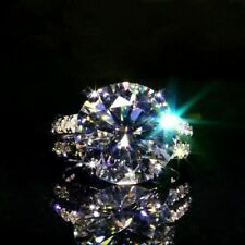5Ct Round Cut VVS1 Moissanite Prong Engagement Ring 14K Solid White Gold picture