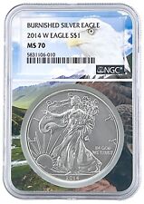 2014 W Burnished Silver Eagle NGC MS70 - Eagle Picture Core picture
