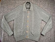 The Broadway Vintage 1950s 60s Mens Cardigan Sweater Extra Large Blue Grey picture