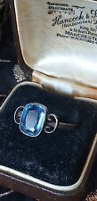 Antique Vintage Victorian 1870-s Topaz Sterling Silver Ring Size UK S, US 9 picture