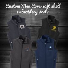 Ink Stitch Design Your Own Custom Logo Texts Stitching Men Soft Shell Vests picture