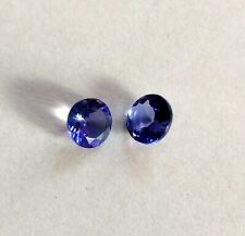 Natural Blue Tanzanite 6 mm Round pair Matching Gemstones Pair Set for earrings picture