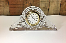 Vintage Royal Gallery 24% Lead Crystal Quartz Mantel Desk Small Quartz Clock picture