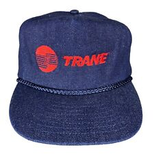 NWOT Vintage Trane HVAC Truckers Hat Cap Snap Back Braid Rope Blue Denim Nissin picture