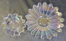 Set Of 2 Vintage FEDERAL Glass Celestial Carnival Glass Bowl Iridescent 5