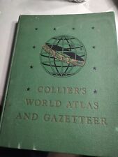 1949 Collier’s World Atlas and Gazetteer History Book Maps Green picture