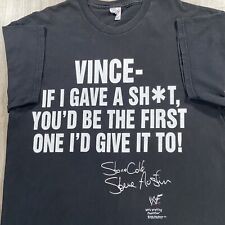 Vintage 1998 Stone Cold Steve Austin T-Shirt Men XL WWF Vince Wrestling Black picture