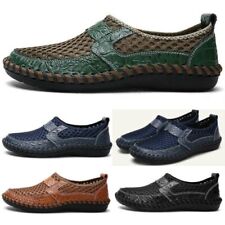 Mens Leather Casual Loafers Breathable Driving Moccasins Slip On Mesh Shoes Size picture