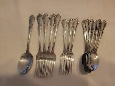 Lot 14 pc Oneida Rogers ARBOR ROSE-TRUE ROSE Stainless Flatware picture