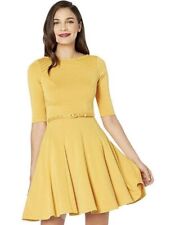 💫UNIQUE VINTAGE💫Mustard Yellow Stephanie Fit & Flare Dress NWOT | MEDIUM | picture