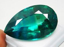 Natural Certified 94.40 Ct Teal Blue Sapphire Pear Cut Precision Loose Gemstone picture