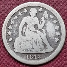 1842 Seated Liberty Dime 10c Circulated Details #69355 picture