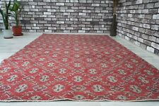 Vintage Turkish Rug, Oversize Red Rug, Boho Area Rug Carpet 6.13x10.26 ft H-1455 picture