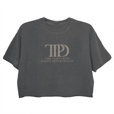 Tortured Poets TTPD Merch Crop Top Swiftie Taylor Shirt Grey picture