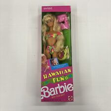 1990 Vintage Mattel Hawaiian Fun Barbie With Hula Skirt & Bracelet NRFB 5940 NIB picture