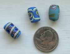 Vintage Late 1800’s Venetian Trade Beads In Blue. Lot Of 3 picture
