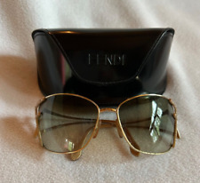 Fendi Women's Gold Metal Sunglasses F Logo On Side, FS431, EUC picture