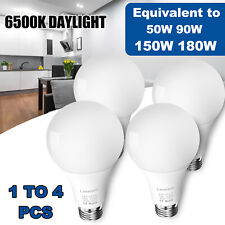 1/2/4 Pcs E26/E27 LED Light Bulb 50W 90W 150W 180W Equivalent 6500K Daylight US picture