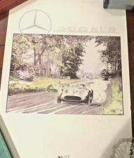 Vintage Denis Sire Mercedes 300 SLR Racing Poster picture
