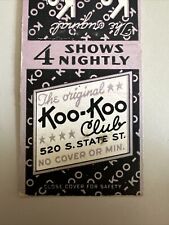 Vintage 1940s Koo-Koo Club Chicago Illinois Girlie Bar Matchbook Cover picture