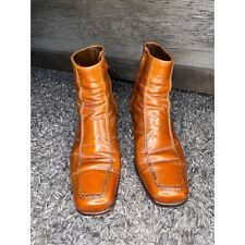 Vintage Men’s Florsheim Brown Leather Zip Up Boots Size 9.5 picture
