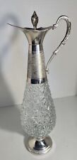 Vintage Norleans  Made In Italy Crystal Wine Claret Decanter Silver Plated picture