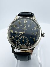 OMEGA Vintage Rare Black Gold Dial 1930s Large Marriage Hand Winding Mens Watch picture