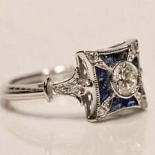 Old European Cut CZ Women's Ring,Handamde Jewellery,Art Deco Ring, Vintag Style picture