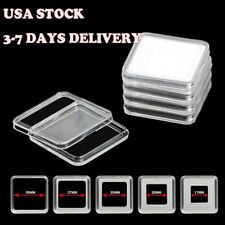 100Pieces 30MM Square Plastic Coins Capsule Box for Storage Coin Cases picture