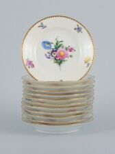B&G, Bing & Grondahl Saxon flower. 12 cake plates decorated with flowers picture