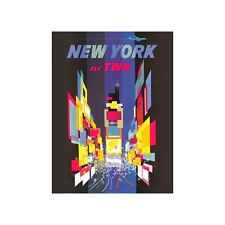 New York TWA Vintage Travel Print-FREE US SHIPPING picture