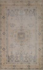 Semi-antique 7x10 Geometric Traditional Distressed Muted Area Rug Handmade Wool picture