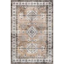 nuLOOM Area Rug 9'x12' Evelina Traditional Stain-Resistant Machine Washable Rust picture