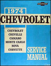 Original 1974 Chevy Car Service Manual Chevrolet Shop base book for 1975 1976 picture