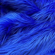 Royal Blue Mohair Shaggy Faux Fur Fabric By The Yard ( Long Pile ) 60