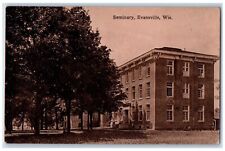 1910 Seminary Exterior Building Evansville Wisconsin WI Vintage Antique Postcard picture