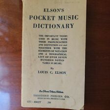 Elson's Pocket Music Dictionary 1909,  good condition Vintage Antique picture