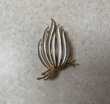 Vintage Signed Trifari Gold-Tone and Enamel Brooch Statement Piece -2.5” picture