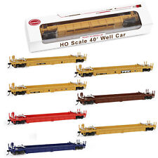 Evemodel Trains 1 Unit HO Scale 1:87 40' Well Car 40ft Painted Trailer TTX C8749 picture