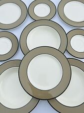 (10)pc PAGNOSSIN Treviso Italy Taupe Tan Ironstone (4)salad(3)suacer(3)soup picture