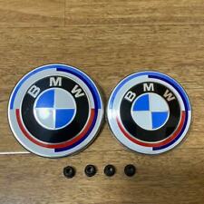 2PCS Front Hood & Rear Trunk (82mm & 74mm) Badge Emblem For BMW 50th Anniversary picture