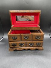 Vintage Schmid Wooden Jewelry Music Box Mini Antique Style Dresser Japan picture
