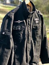 Black Denim Trucker/ Biker - WWII Style XL Jacket picture