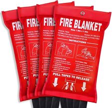 4 Packs of Emergency Fire Blanket Quick Release 1m X 1m Home, Office, Car Safety picture
