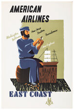 American Airlines - East Coast  - Vintage Airline Travel Poster picture