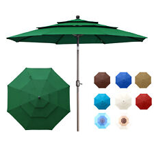 Aoodor 10ft 3 Tier Patio Umbrella Dining Table Outdoor Market Umbrella w/Crank picture