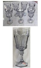 VINTAGE Fostoria Glass Goblets 8 oz. VIRGINIA PLUM SMOKE 1980s  7-Piece Set picture
