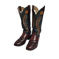 Vintage Olatha Boot Company Men 10 D Tall Green Embroidered Cowboy Western Rodeo picture