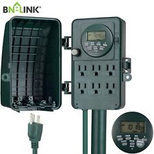 BN-LINK 7 Day Heavy Duty Outdoor Digital Stake Timer, 6 Outlets, Weatherproof picture