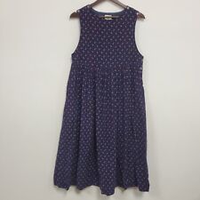 Vintage Laura Ashley Womens Paisley Corduroy Midi Dress Size 10 Blue Sleeveless picture